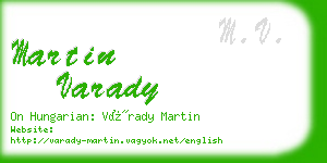 martin varady business card